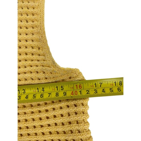 Zara Womens Sweater Top S Small Yellow Fringed Knit Sleeveless 4331/027 NWOT - Picture 11 of 13